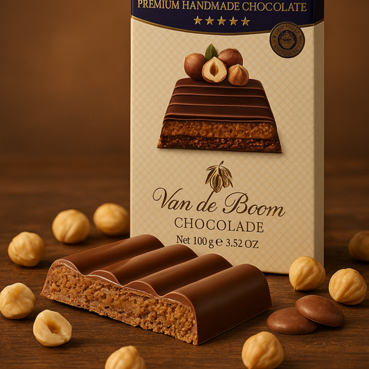 Hazelnoot Luxe – Chocoladereep 100g met 100% Hazelnoten