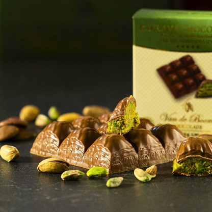 Baklava Luxe - Chocoladereep 110g met 100% Pistachevulling