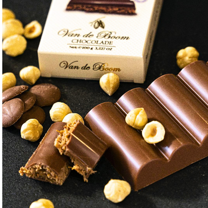 Hazelnoot Luxe – Chocoladereep 100g met 100% Hazelnoten